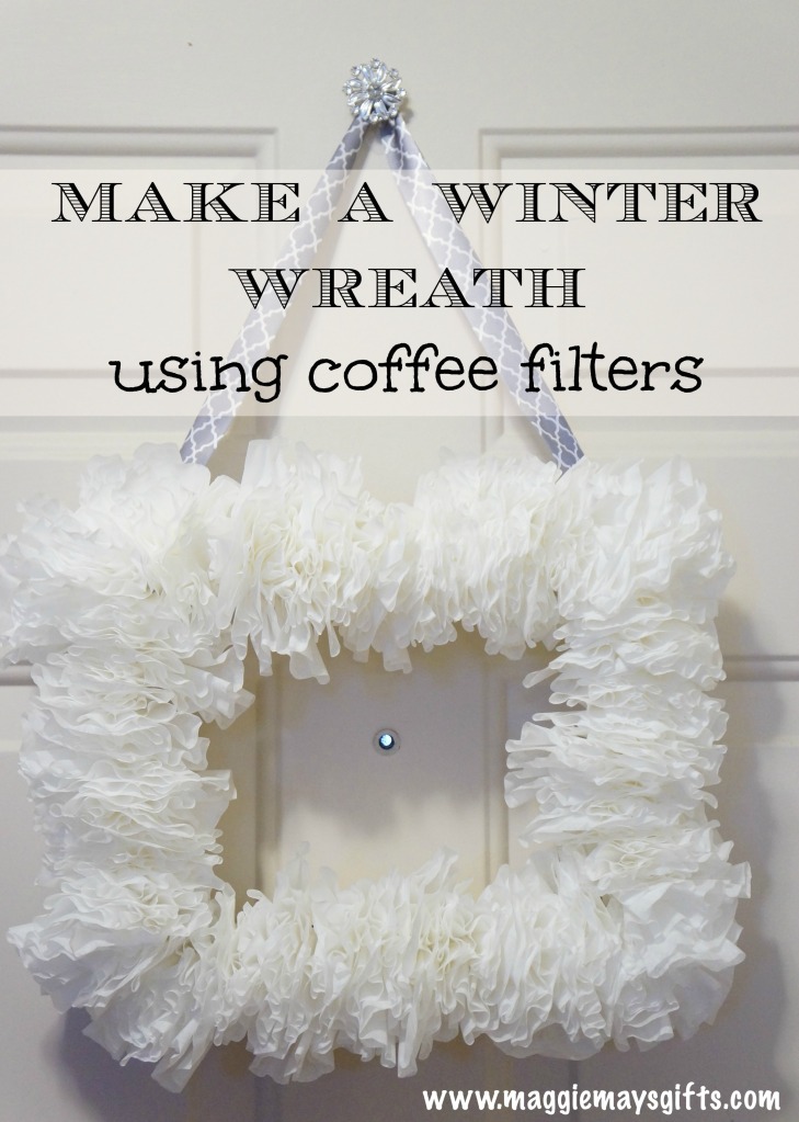 winter wreath using coffee filters