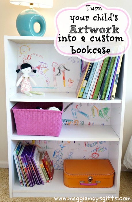 Turn your child's Artwork into custom a custom bookcase