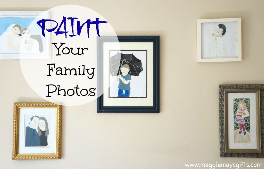 how to paint your family photos and make wall collage